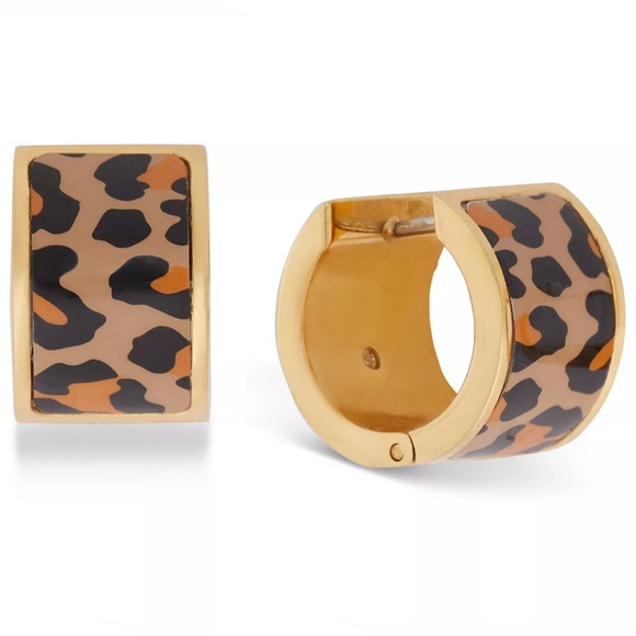 kate spade Jewelry - Kate Spade Leopard Print Gold Earrings